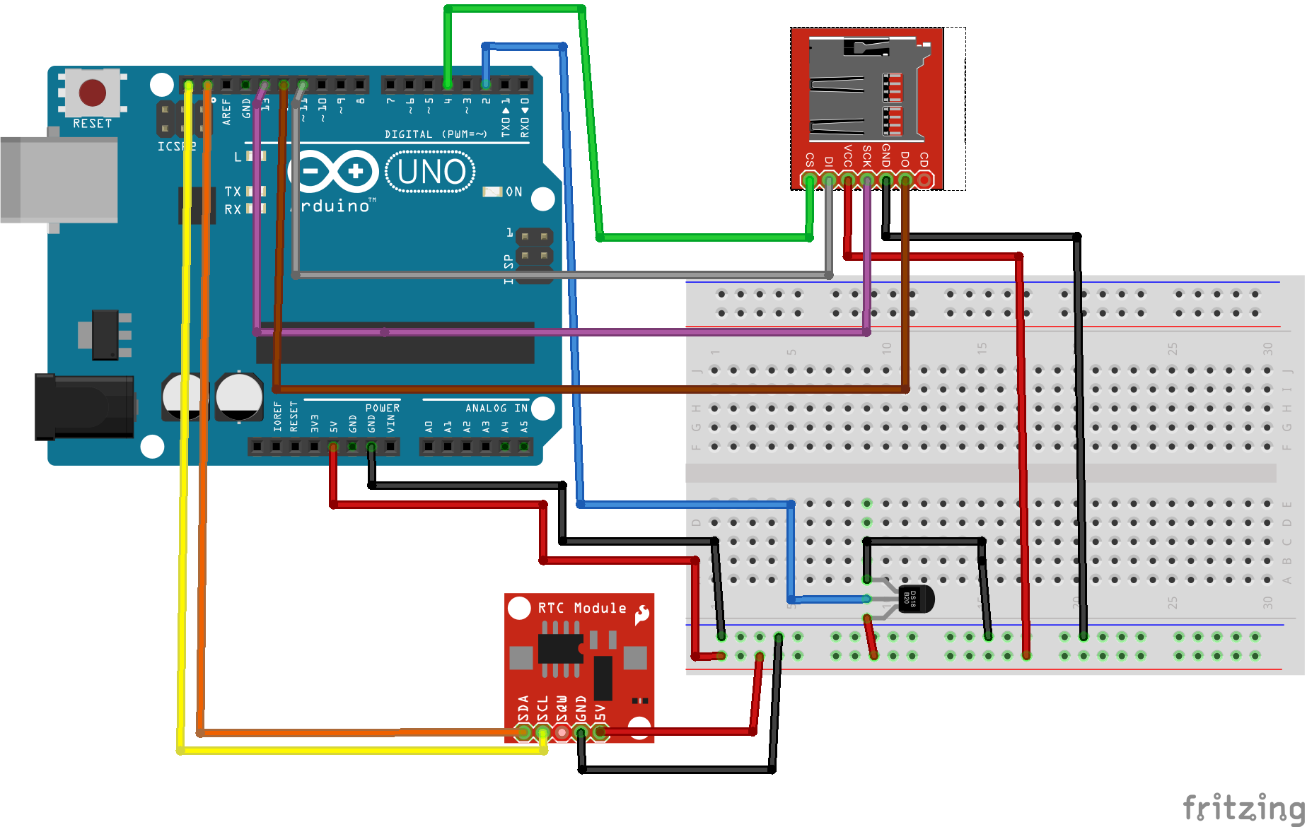 Esquema con modulo micro SD